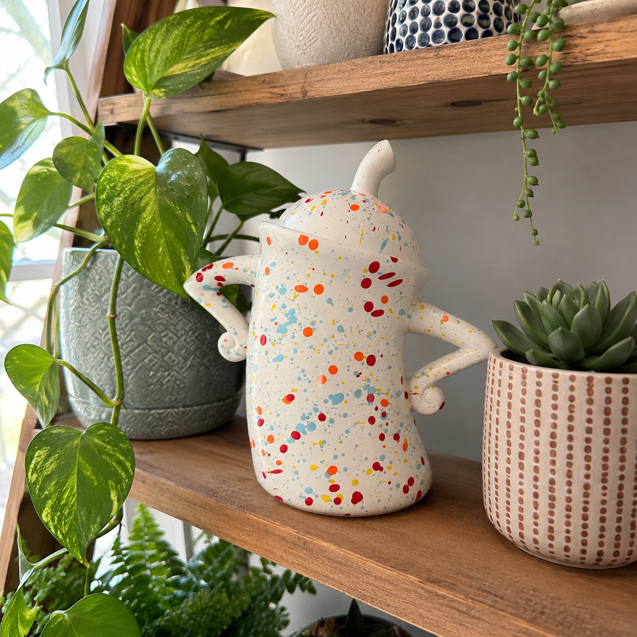Ink-Splatter Polka Dot Twisted Mug