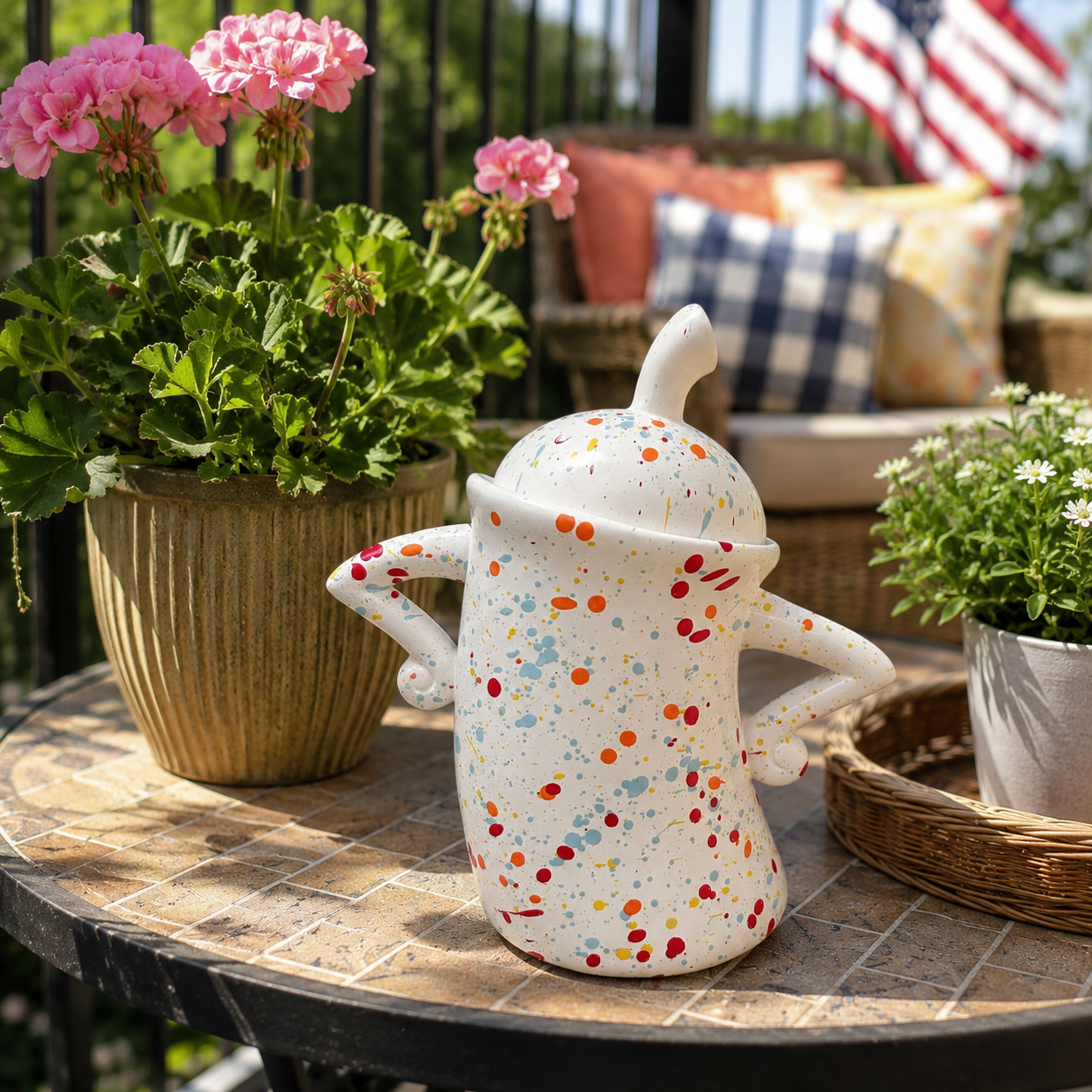 Ink-Splatter Polka Dot Twisted Mug