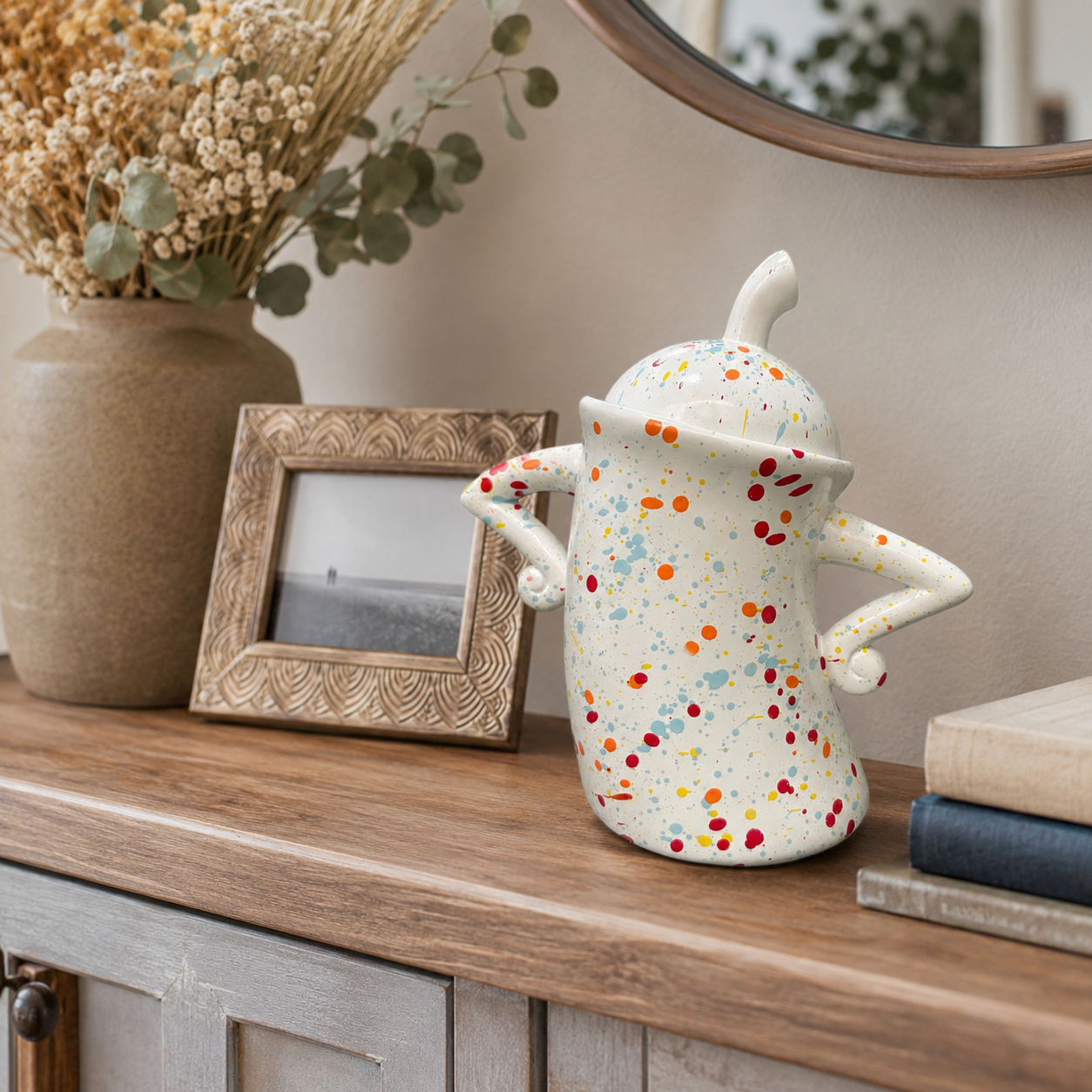 Ink-Splatter Polka Dot Twisted Mug