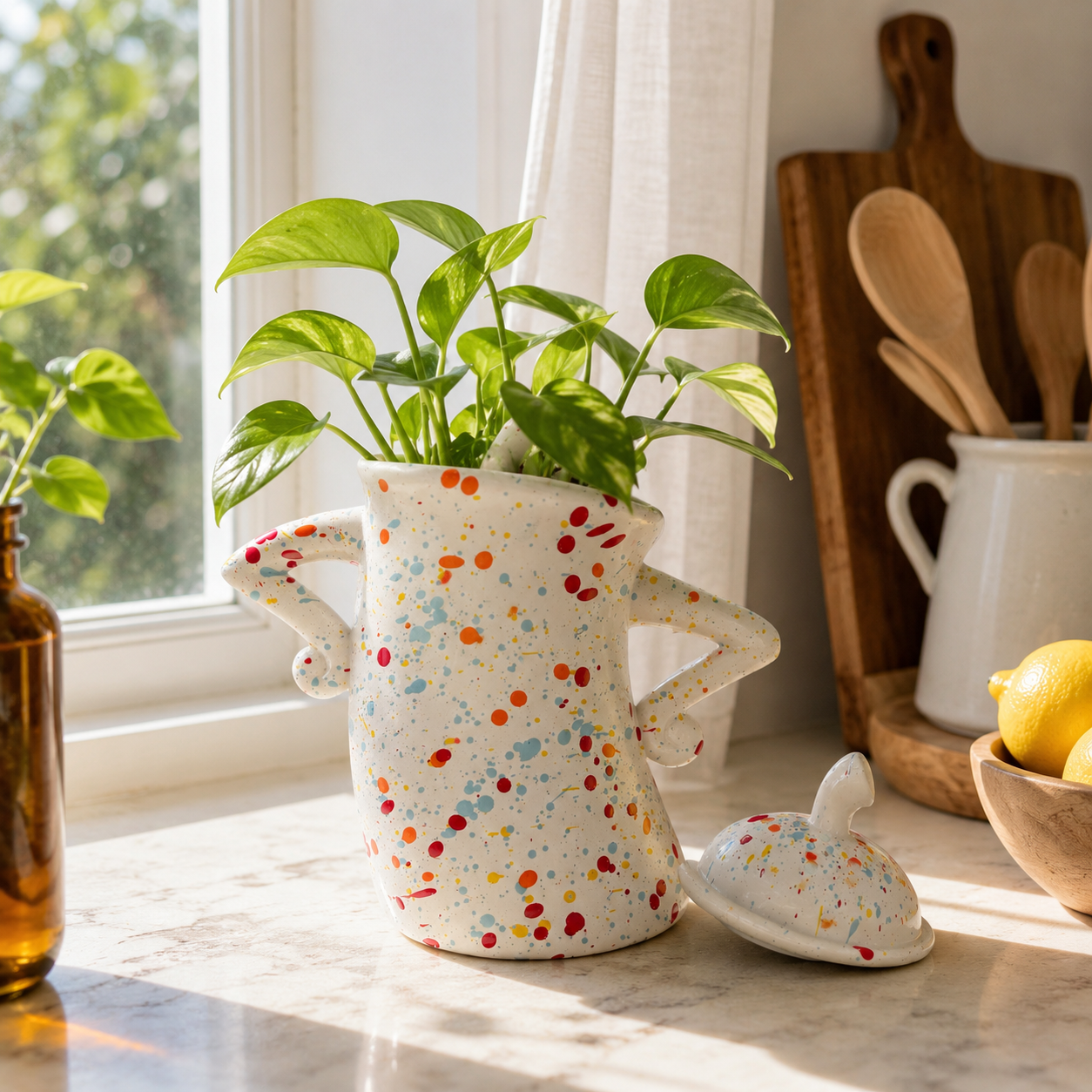 Ink-Splatter Polka Dot Twisted Mug