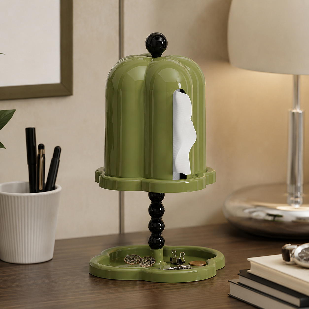 Retro Tissue Box Holder with Storage Tray