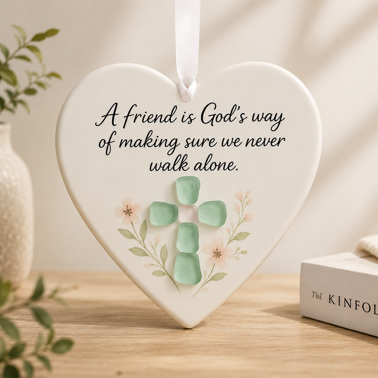 Acrylic Heart Friendship Hanging Ornament for Car Mirror, Backpack & Christmas Tree Decor