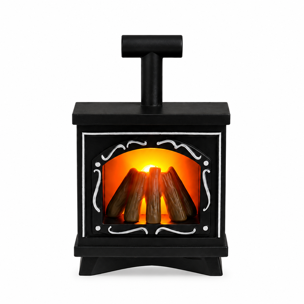 Mini Fireplace LED Night Light, Vintage Stove Decorative Table Lamp for Dollhouse, Bedroom & Holiday Decor