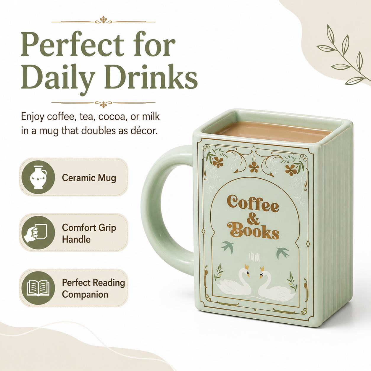 Book Shaped Ceramic Coffee Mug