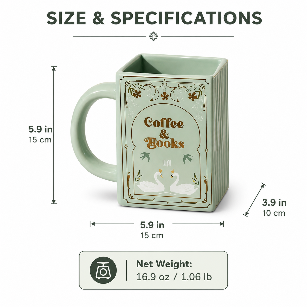 Book Shaped Ceramic Coffee Mug