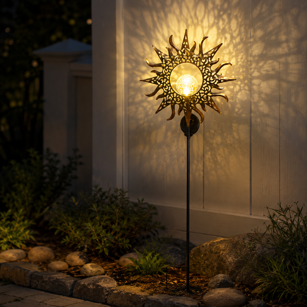 Outdoor Solar Sun & Moon Garden Stake Light