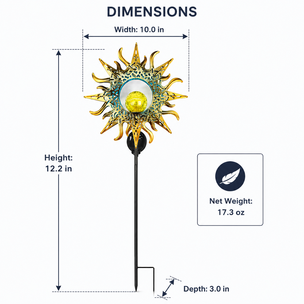Outdoor Solar Sun & Moon Garden Stake Light