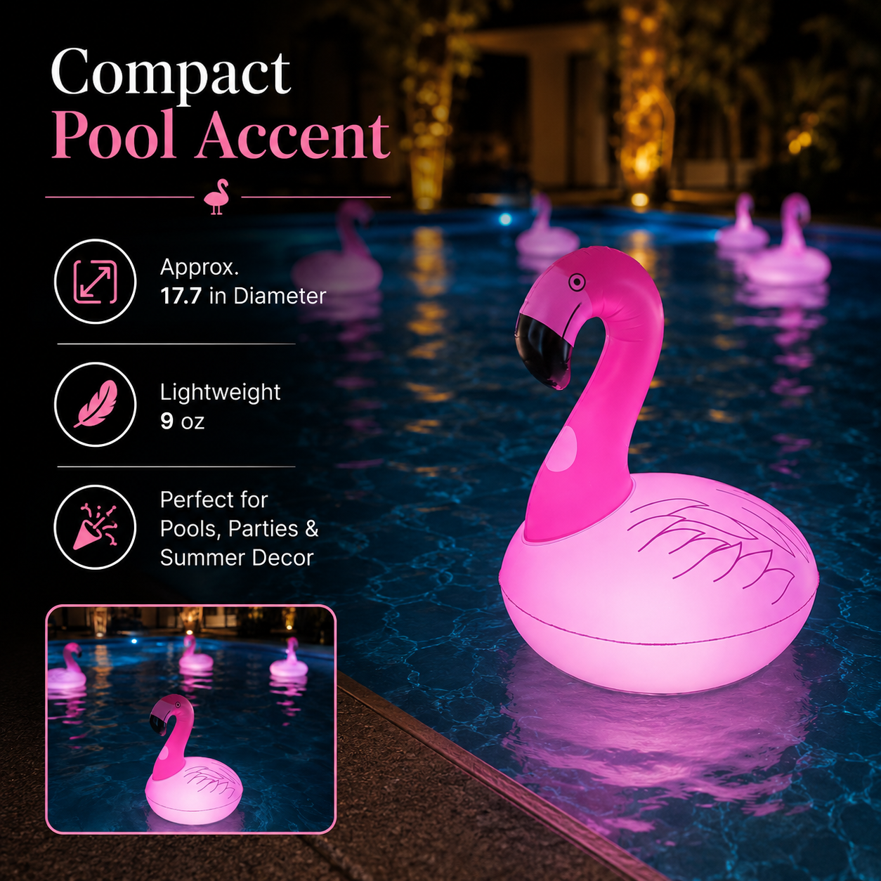 Pink Flamingo Inflatable Pool Float
