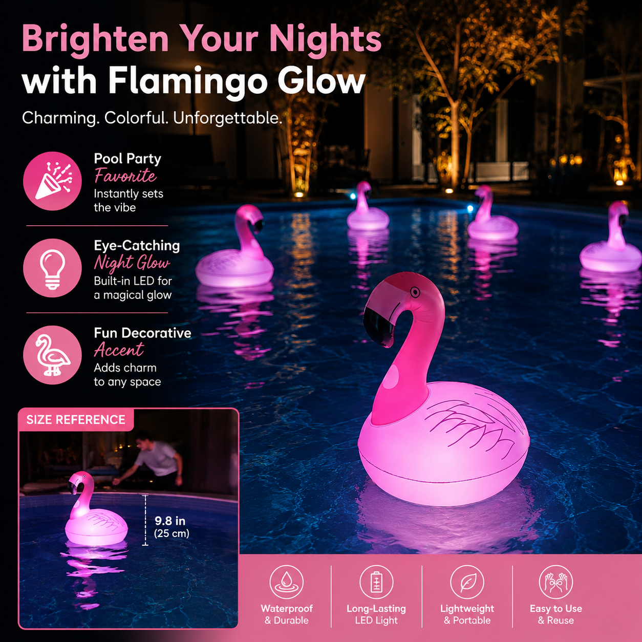 Pink Flamingo Inflatable Pool Float
