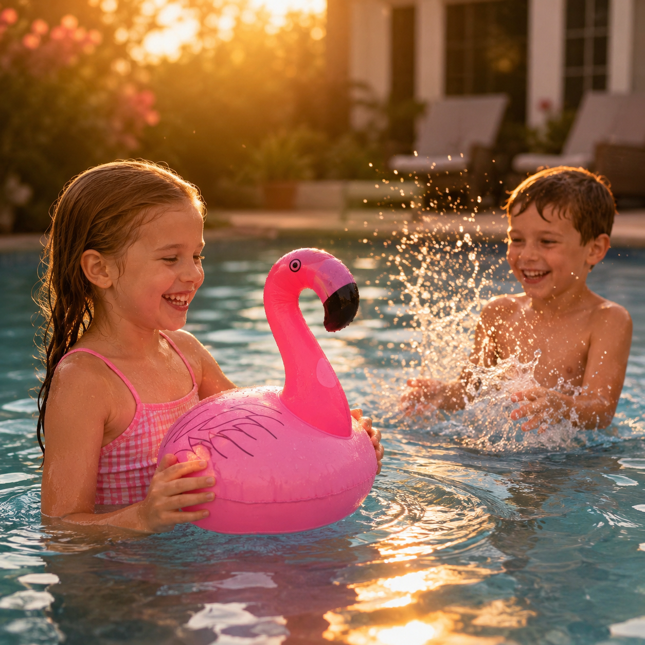 Pink Flamingo Inflatable Pool Float