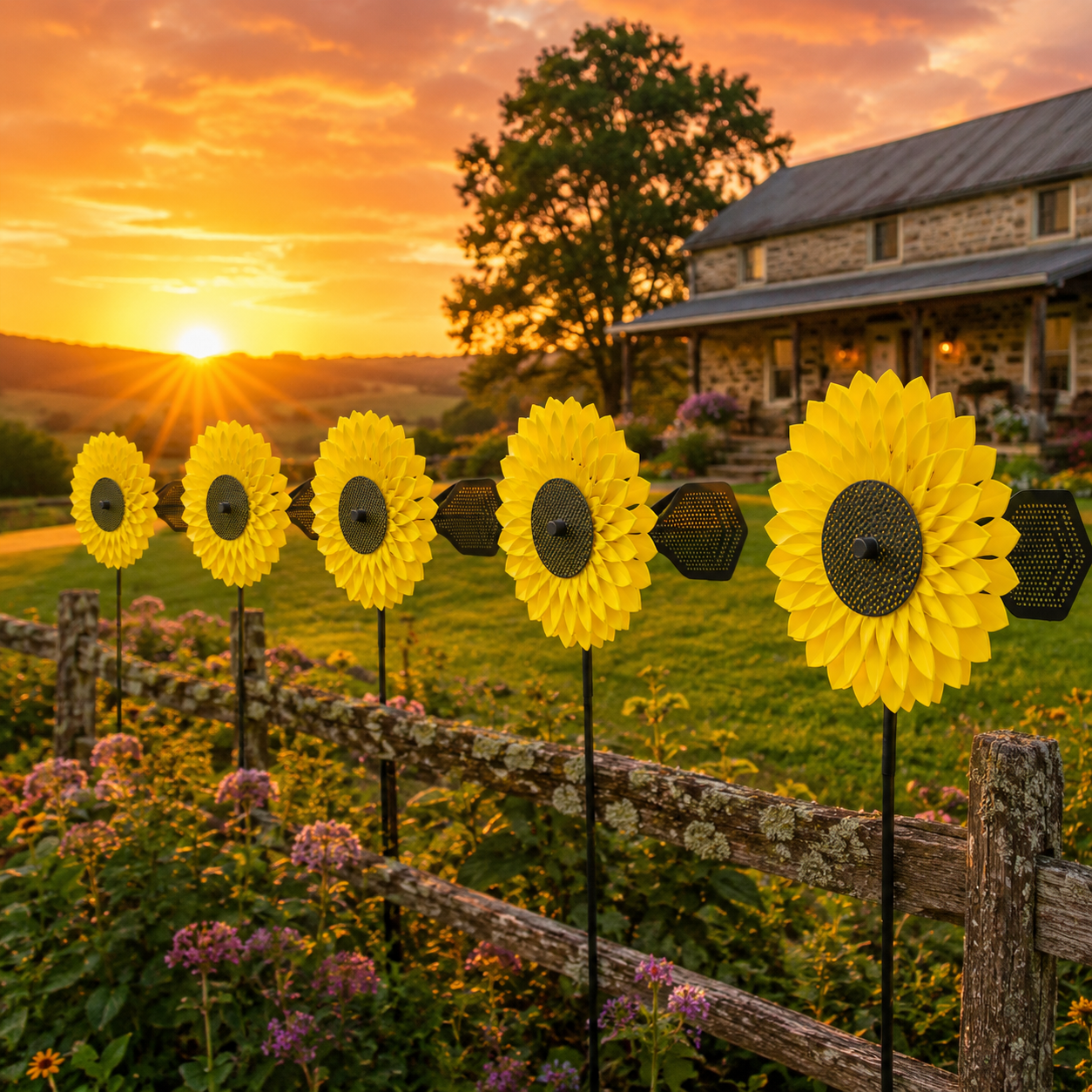 Sunflower Garden Wind Spinner