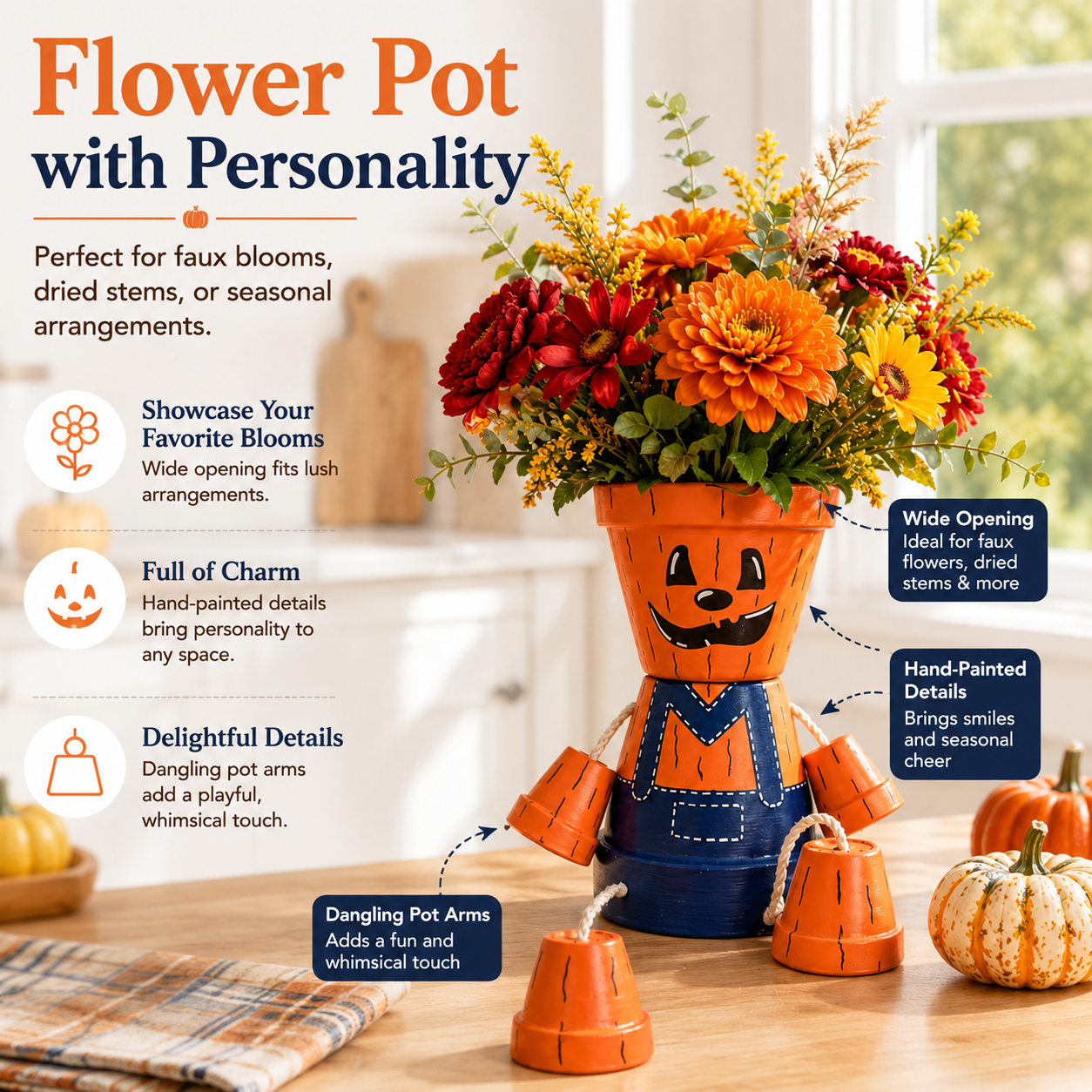 Pumpkin Flower Pot Decor