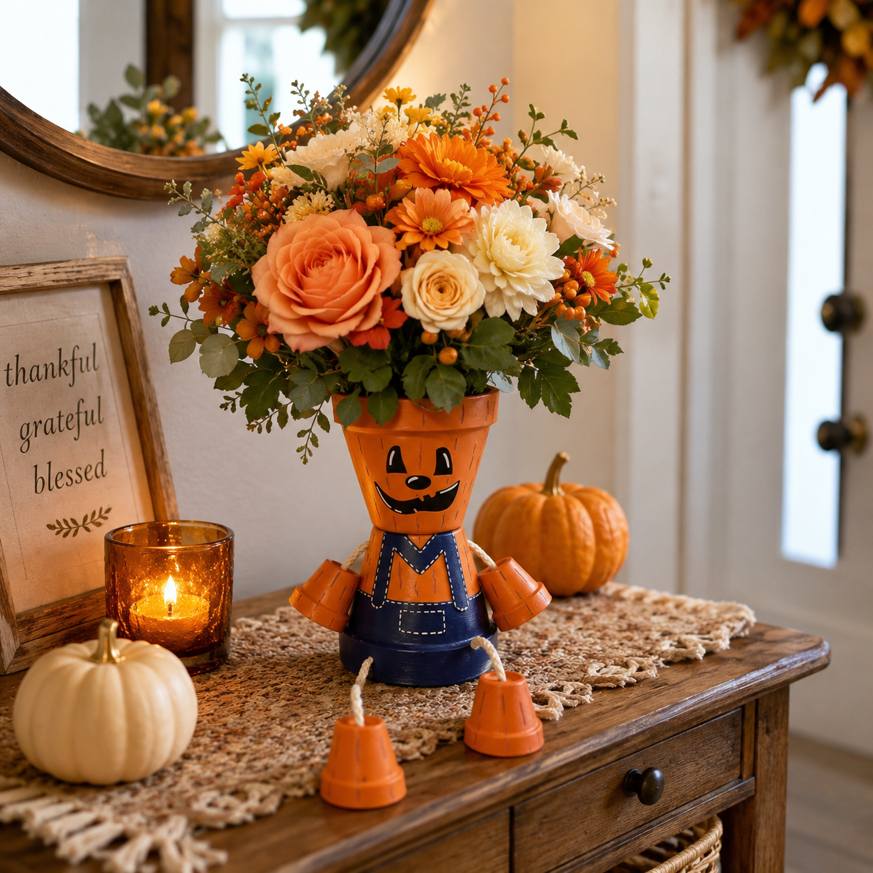 Pumpkin Flower Pot Decor