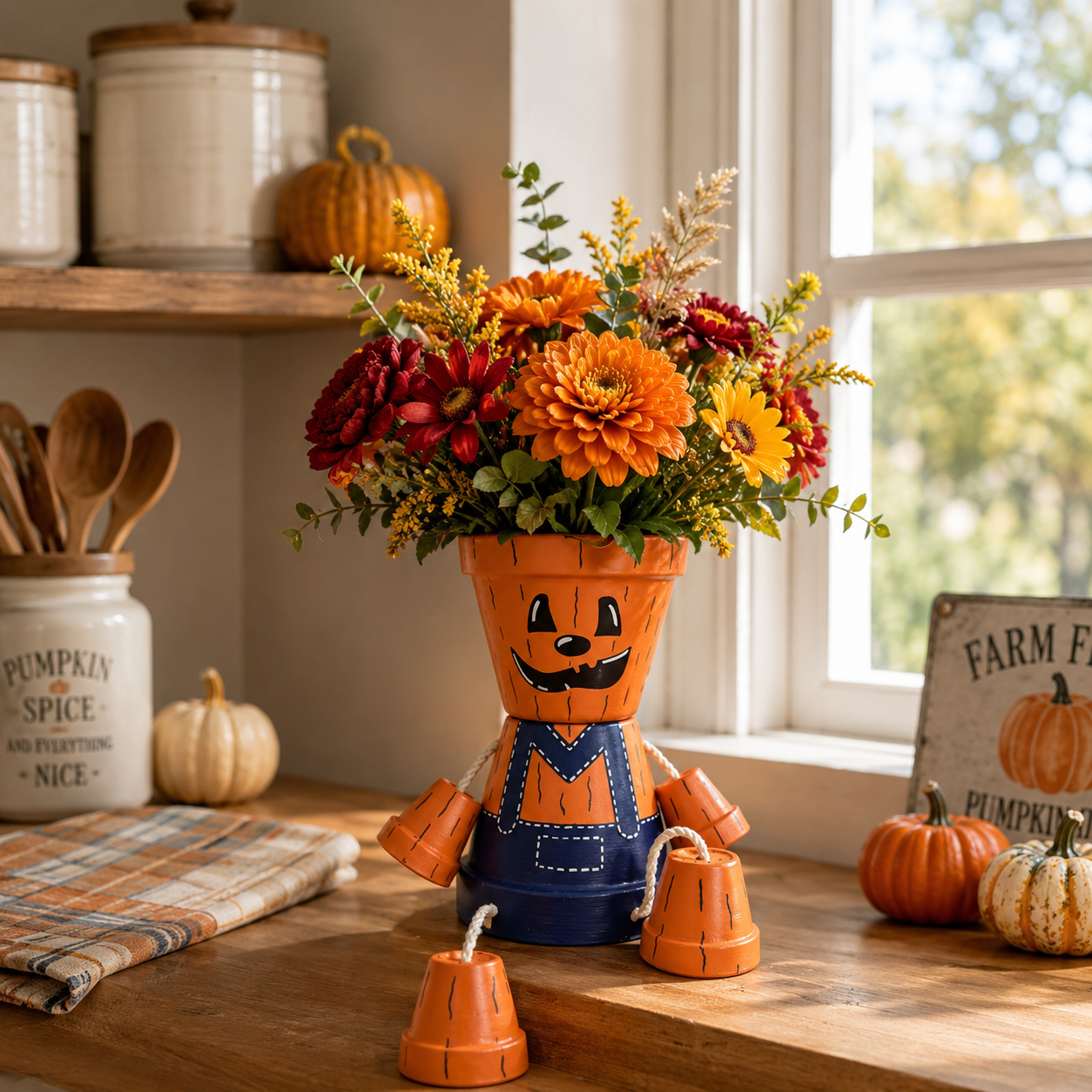 Pumpkin Flower Pot Decor