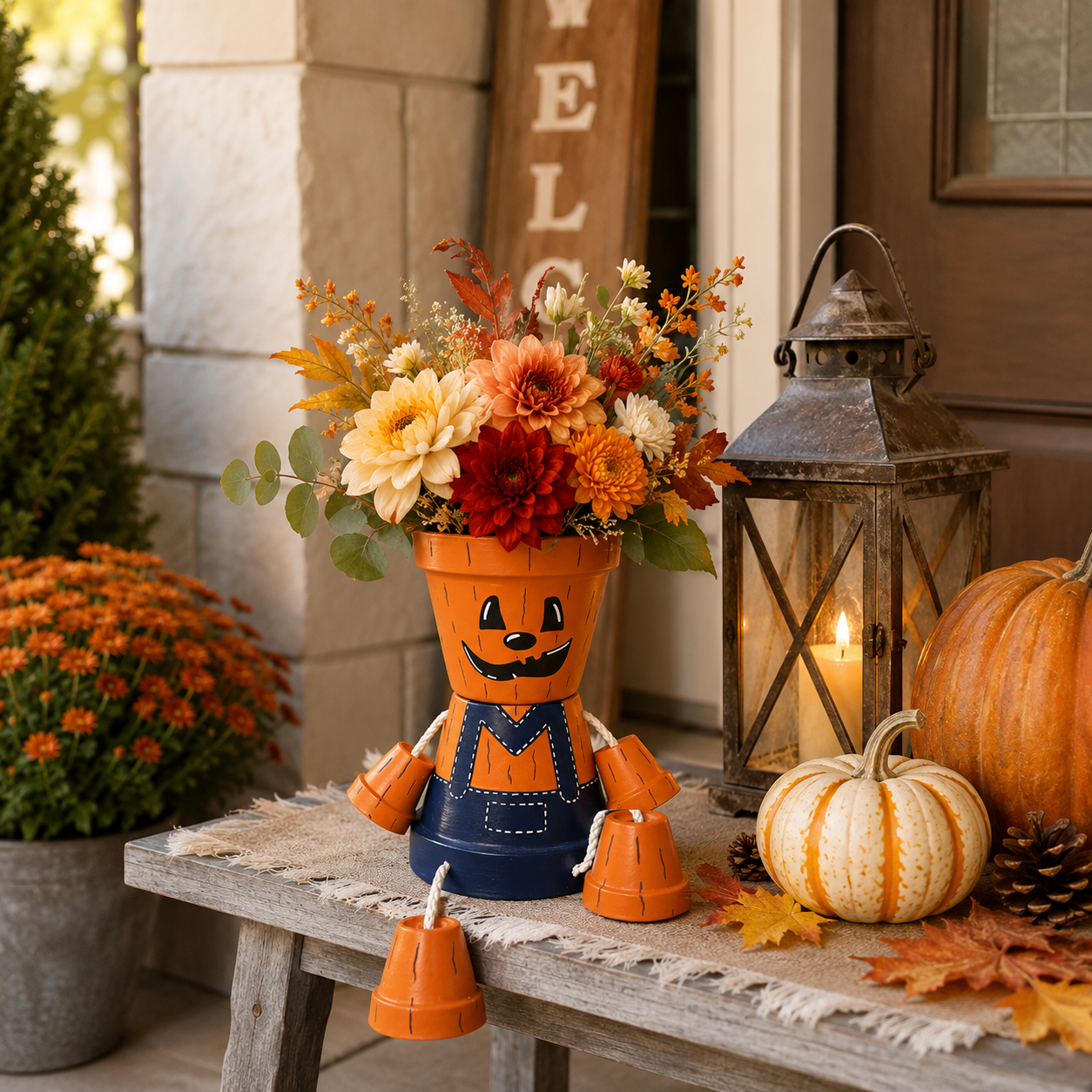 Pumpkin Flower Pot Decor