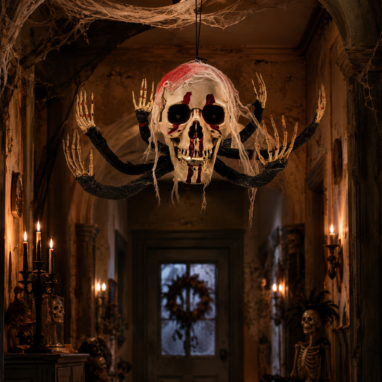 Halloween Hanging Skeleton Skull Prop