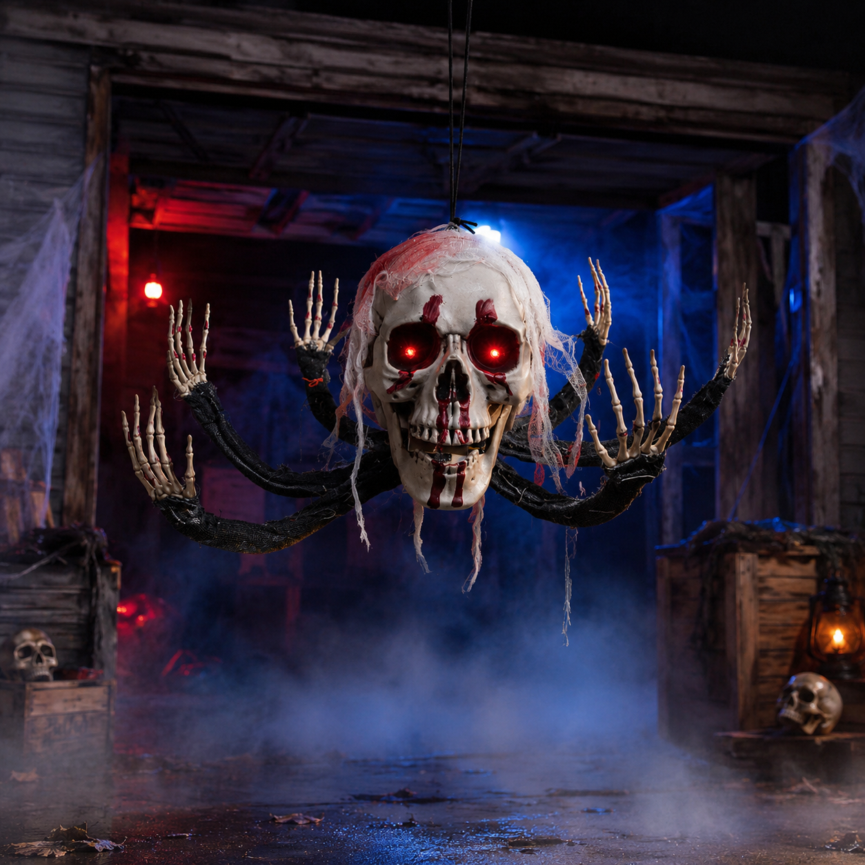 Halloween Hanging Skeleton Skull Prop