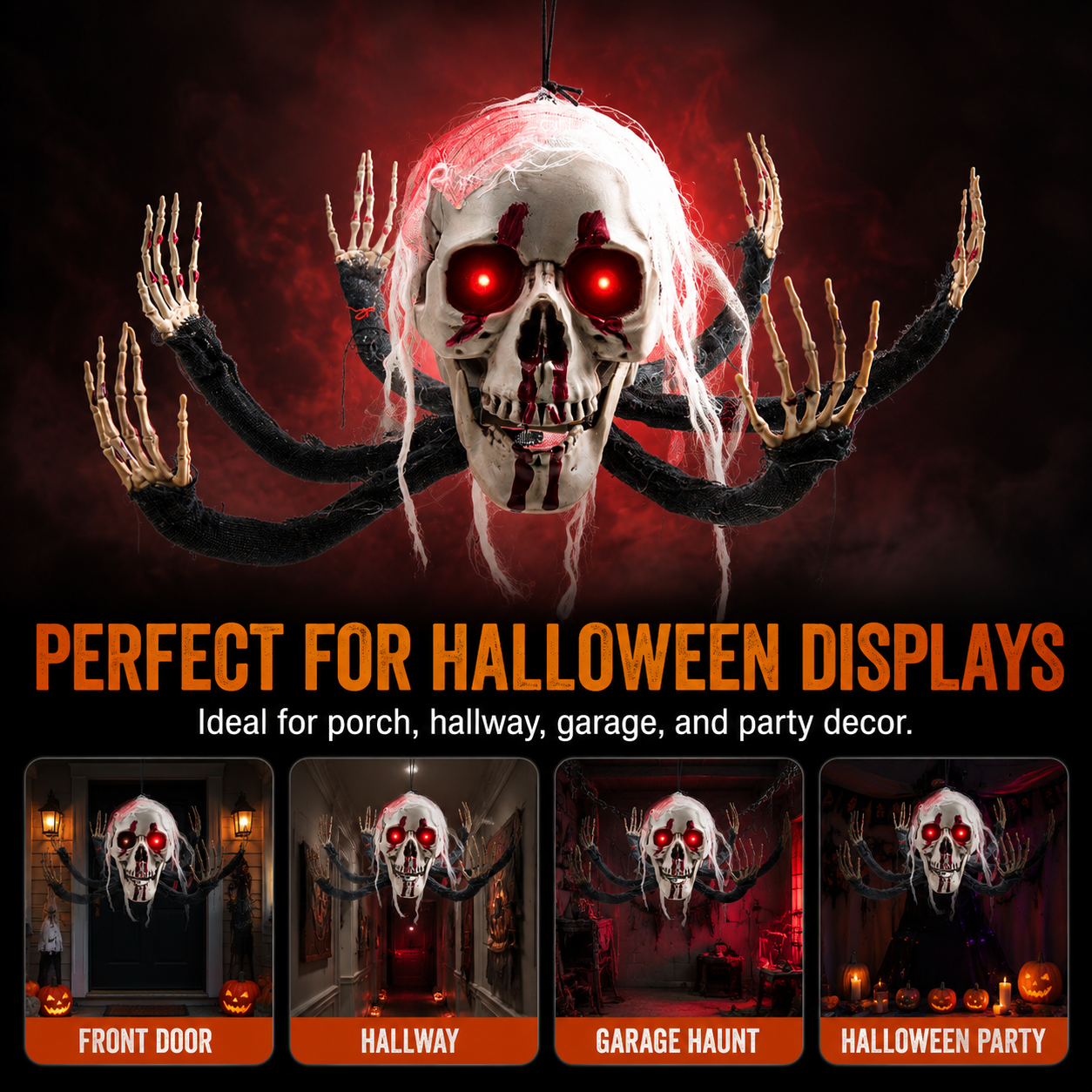 Halloween Hanging Skeleton Skull Prop