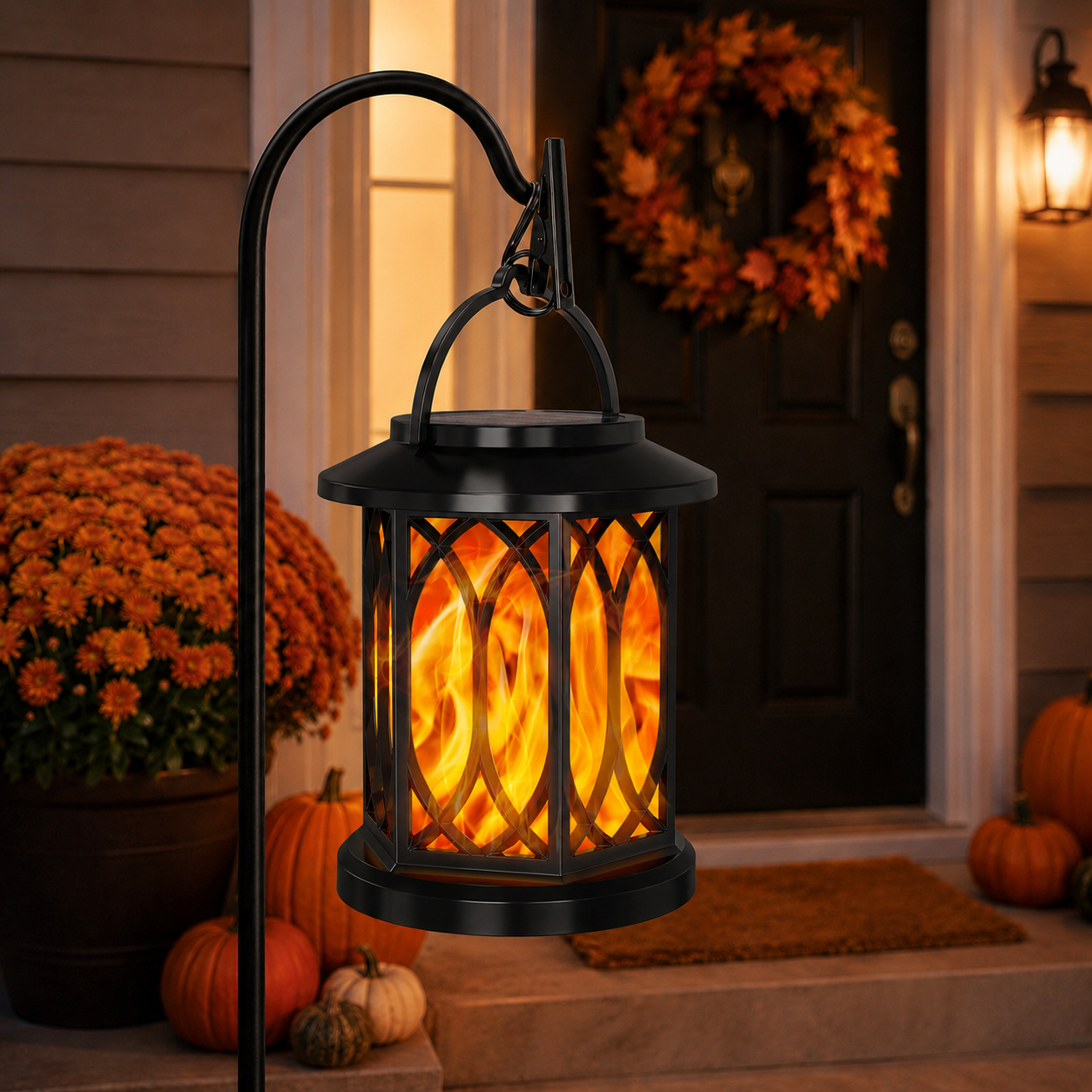 Hanging Flame Effect Lantern with Clip