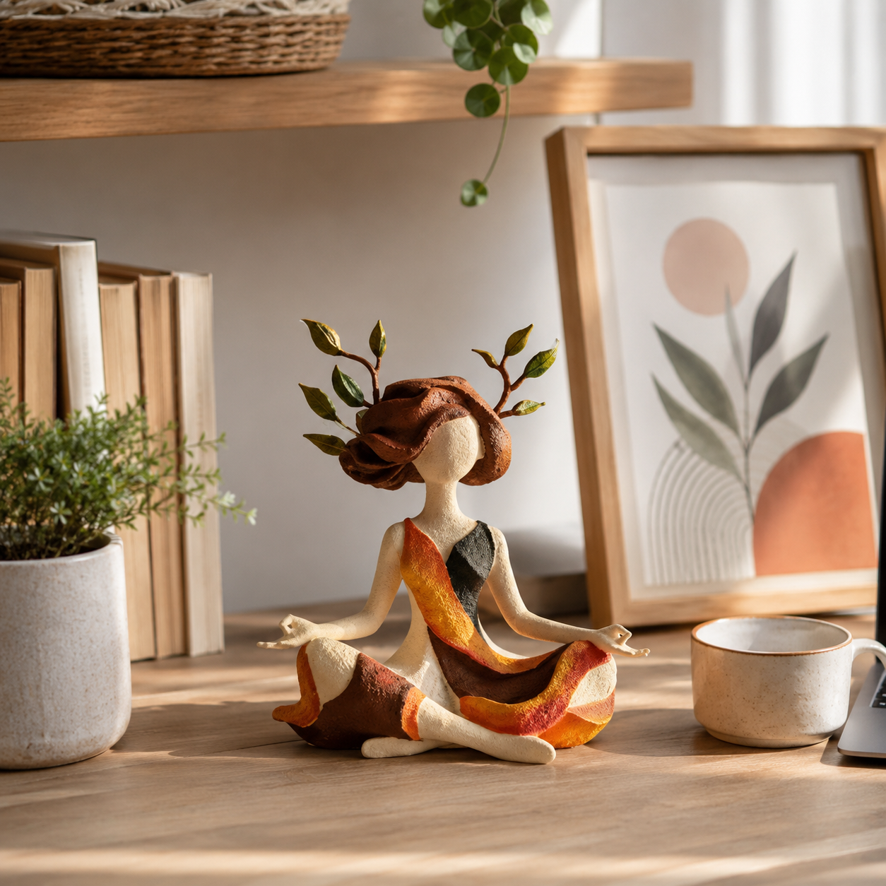 Autumn Leaf Meditation Girl Figurine