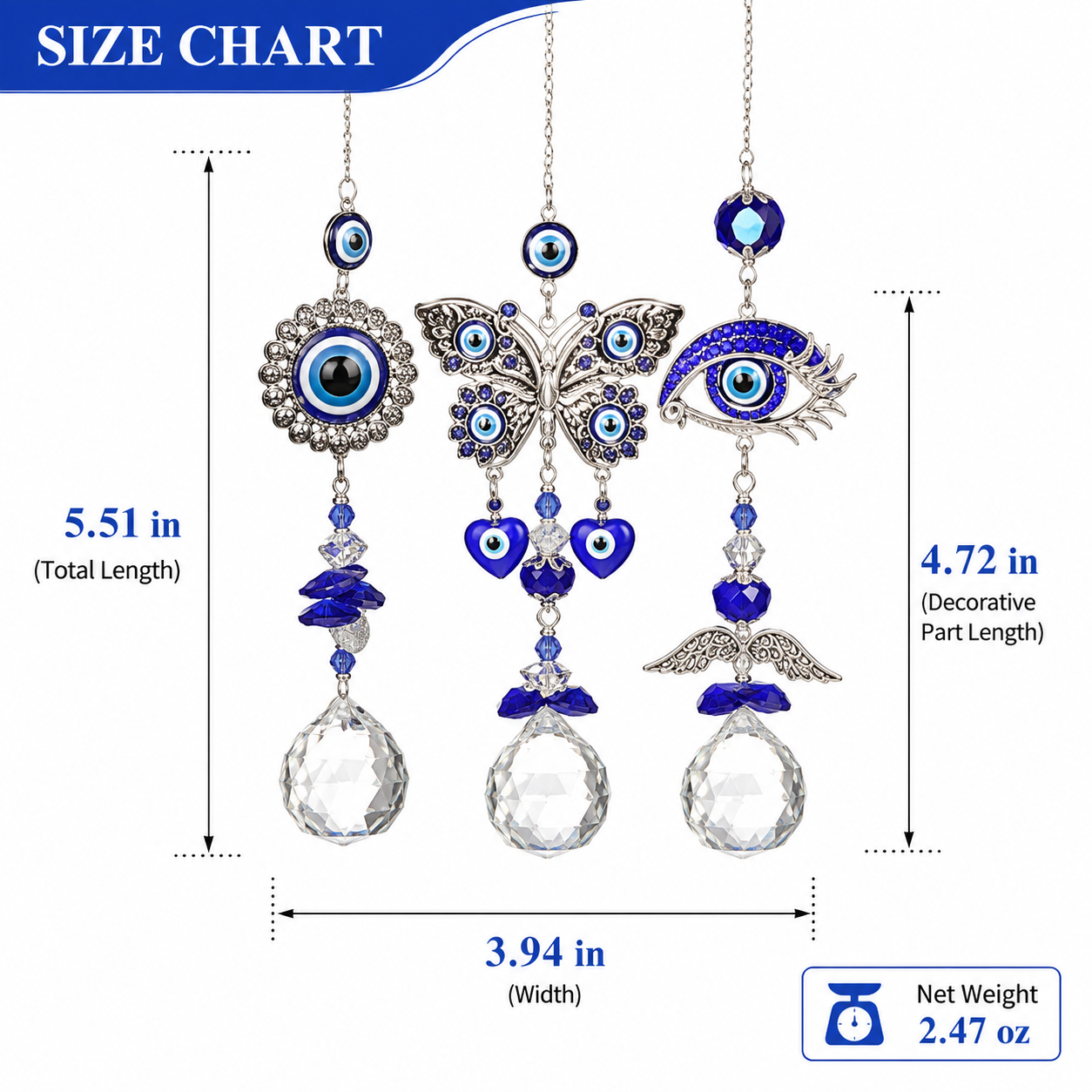 Evil Eye Owl Hanging Suncatcher