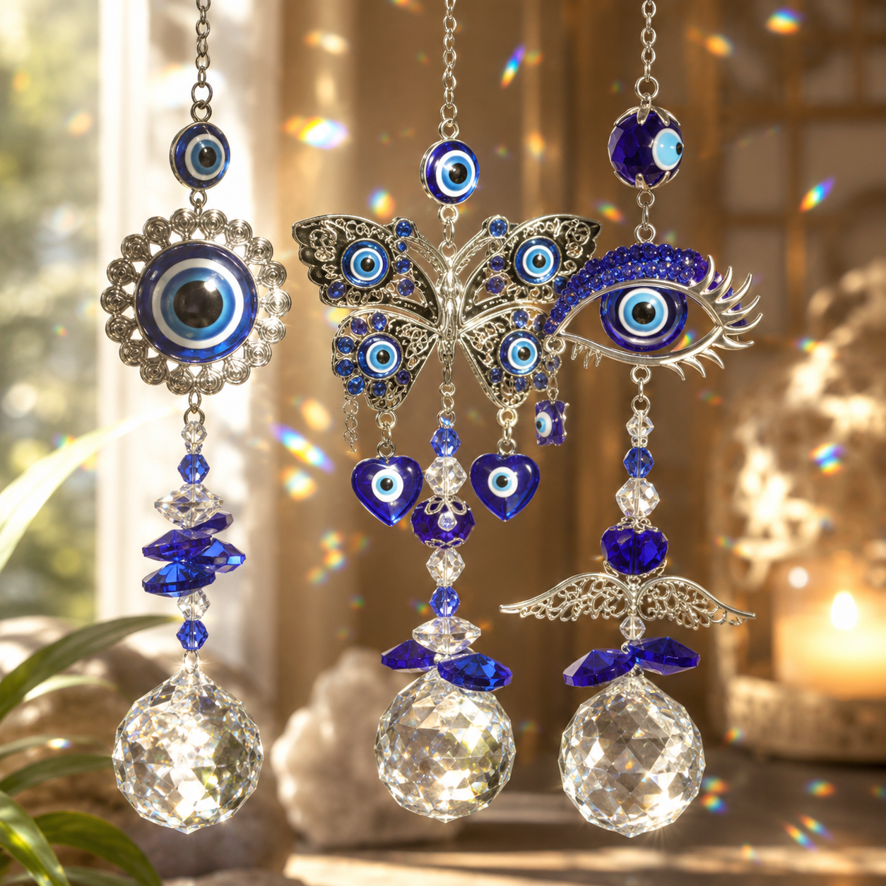 Evil Eye Owl Hanging Suncatcher
