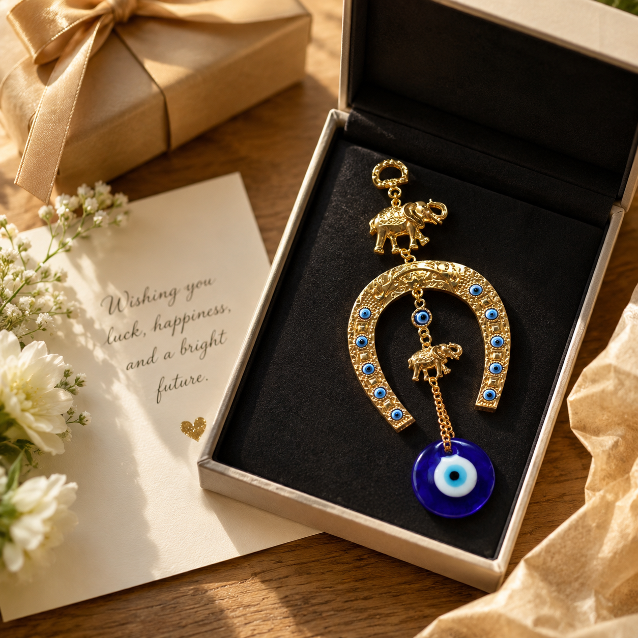 Evil Eye Horseshoe Hanging Ornament