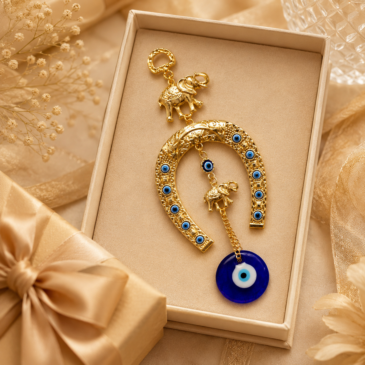 Evil Eye Horseshoe Hanging Ornament