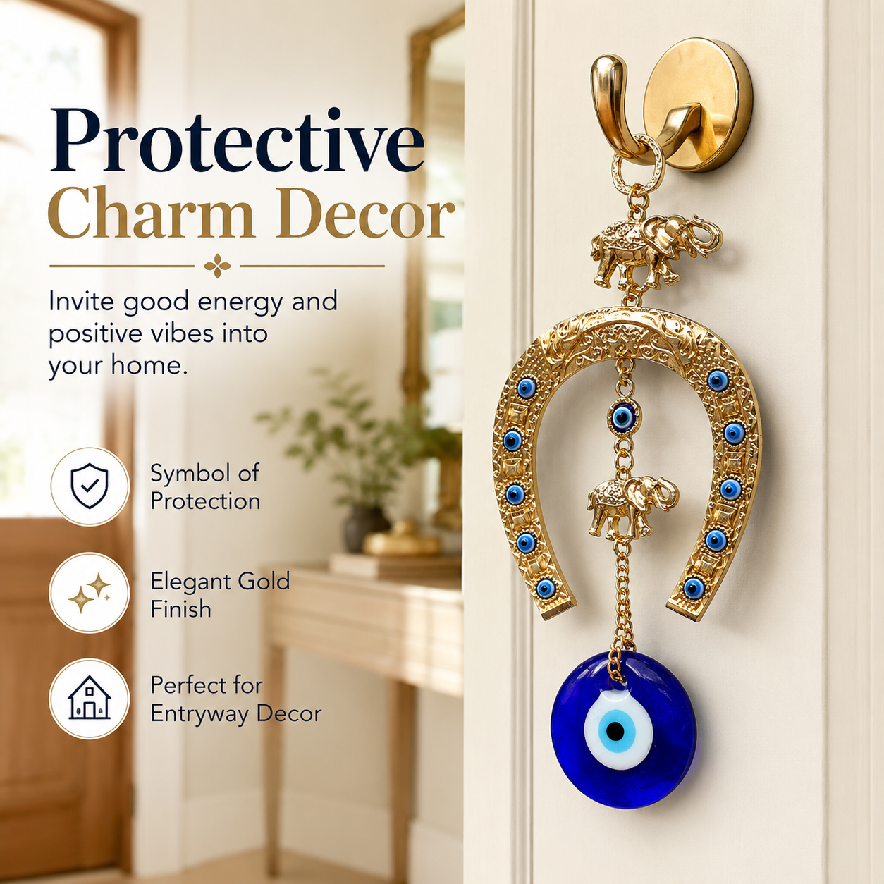 Evil Eye Horseshoe Hanging Ornament