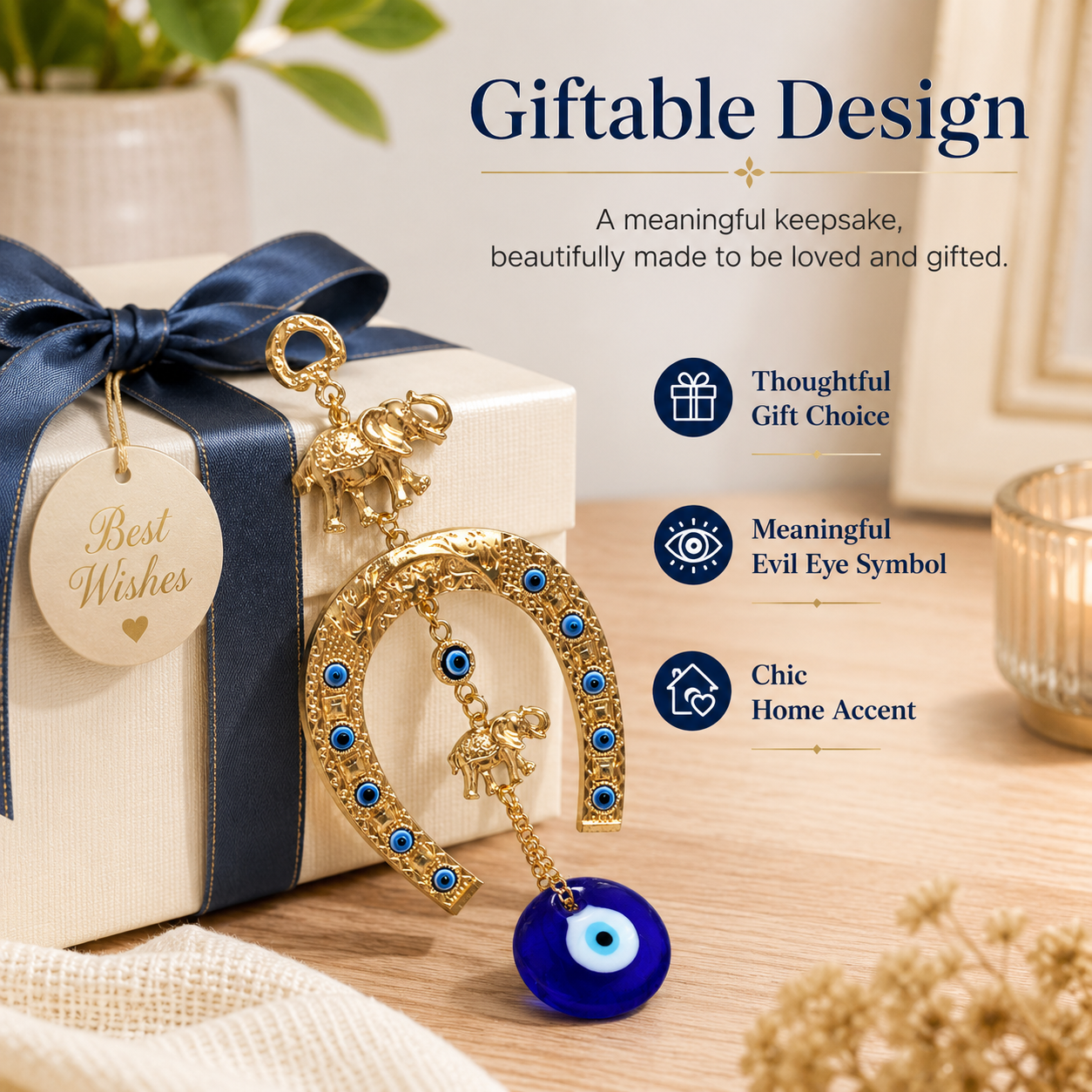Evil Eye Horseshoe Hanging Ornament