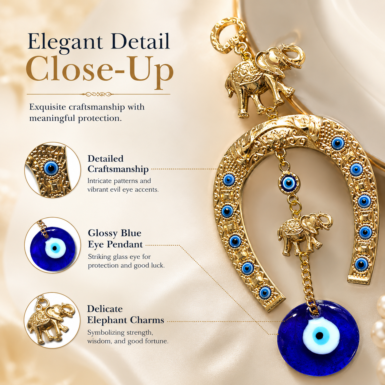 Evil Eye Horseshoe Hanging Ornament