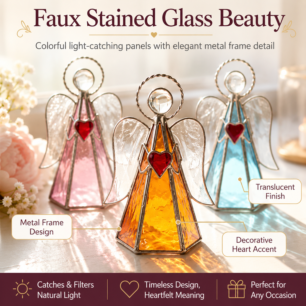 Stained Glass Angel Decor