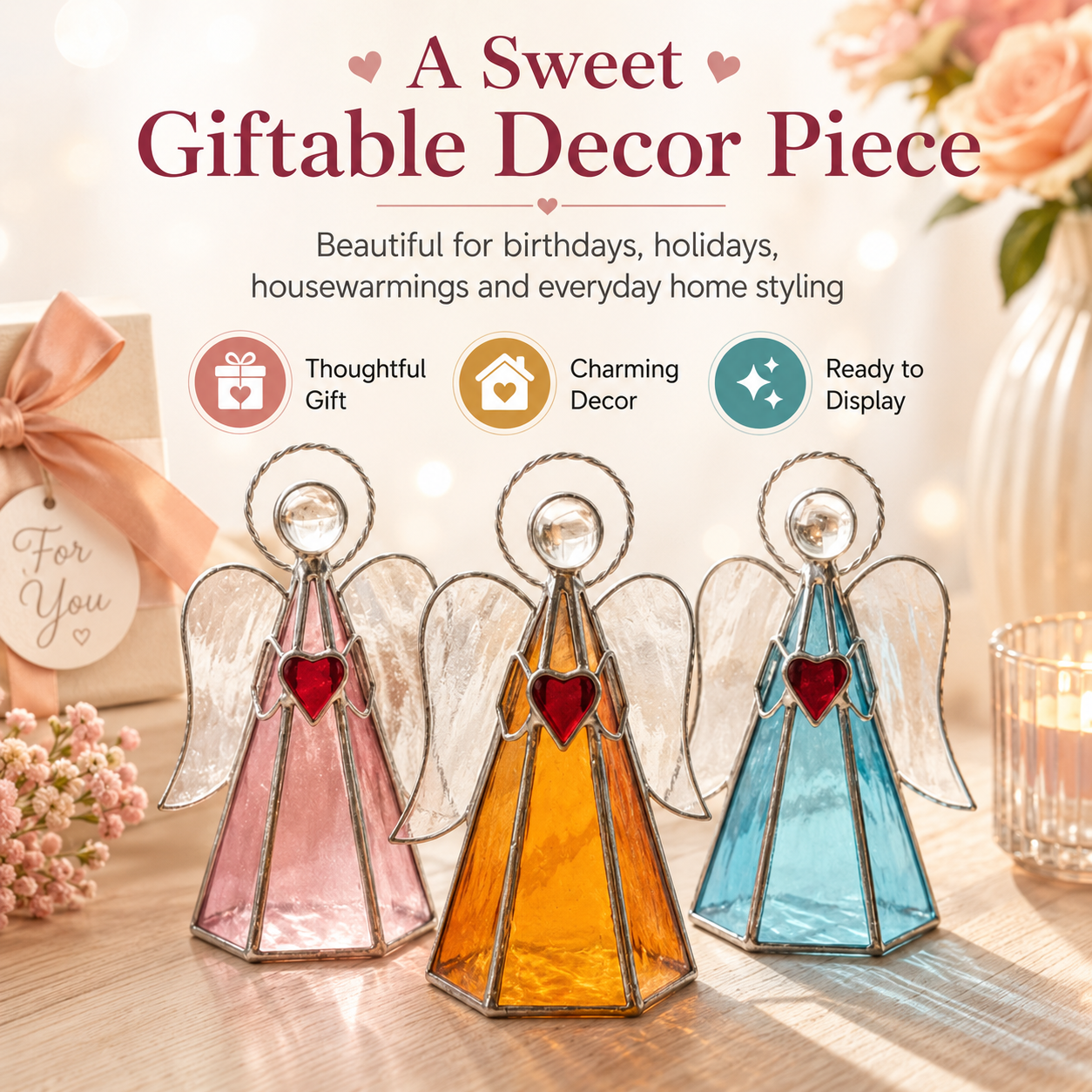 Stained Glass Angel Decor