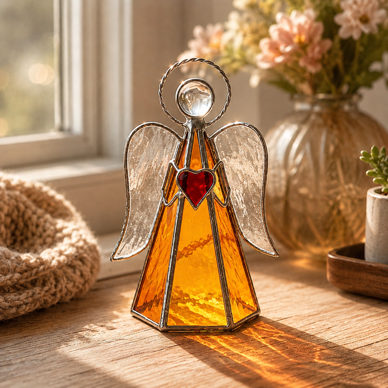 Stained Glass Angel Decor