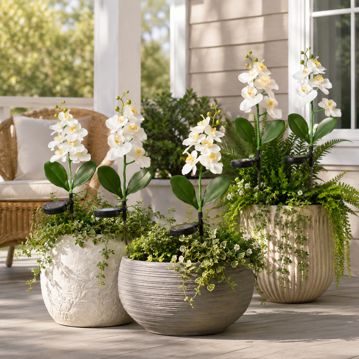 Solar Orchid Garden Stake Light for Outdoor Decor