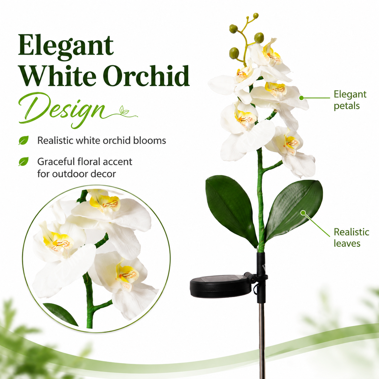 Solar Orchid Garden Stake Light for Outdoor Decor