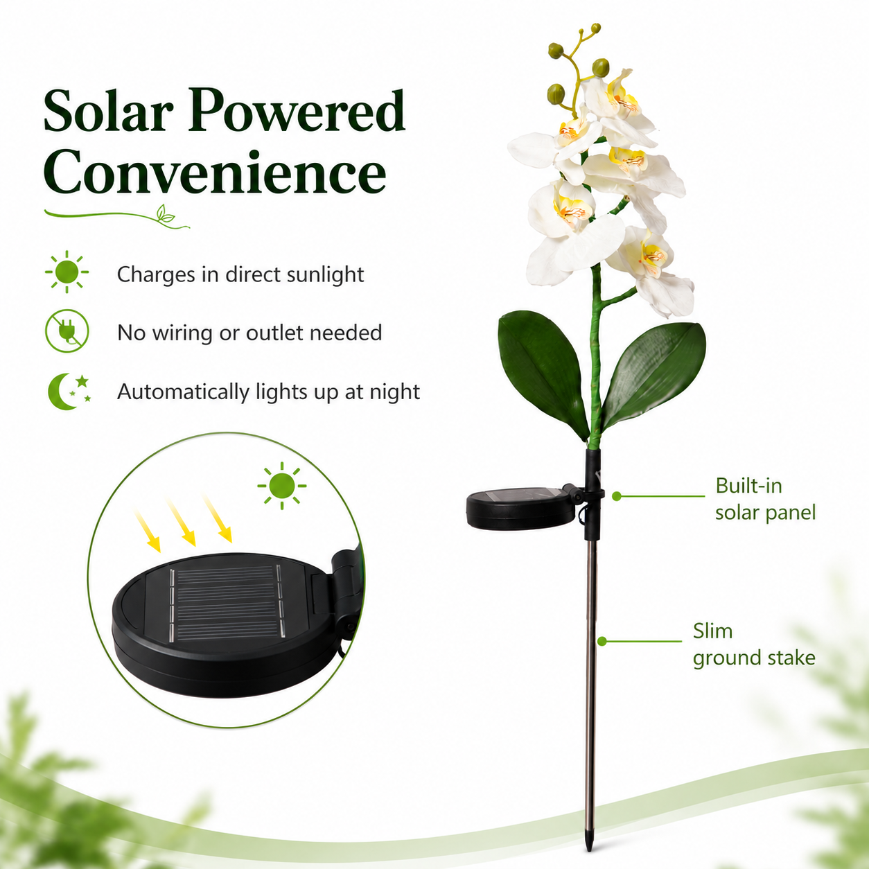 Solar Orchid Garden Stake Light for Outdoor Decor