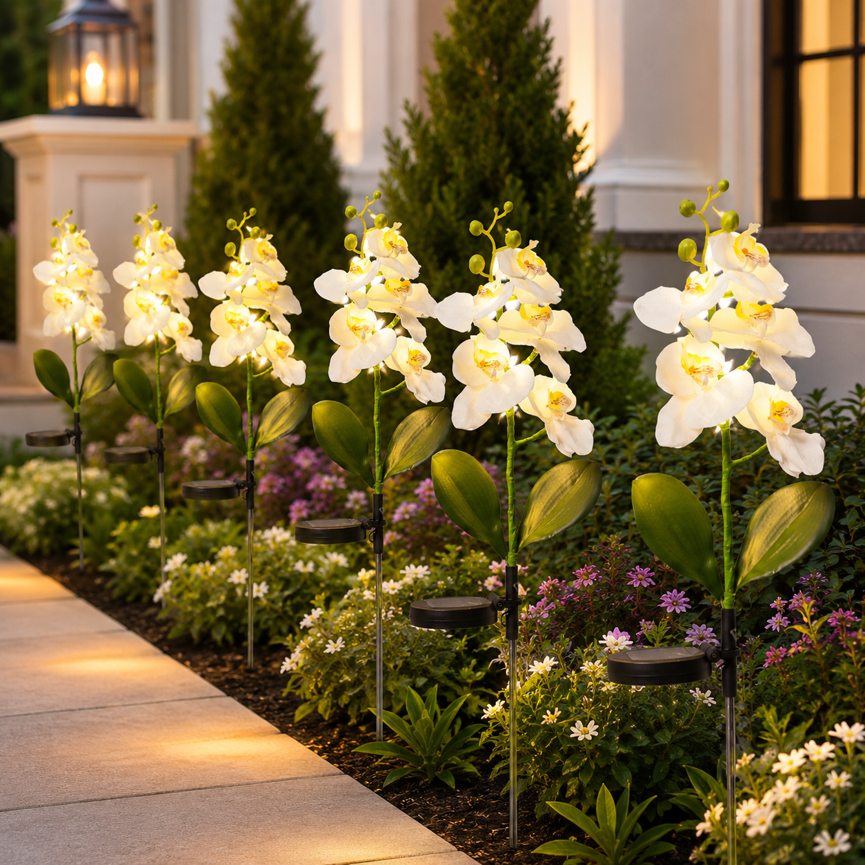 Solar Orchid Garden Stake Light for Outdoor Decor