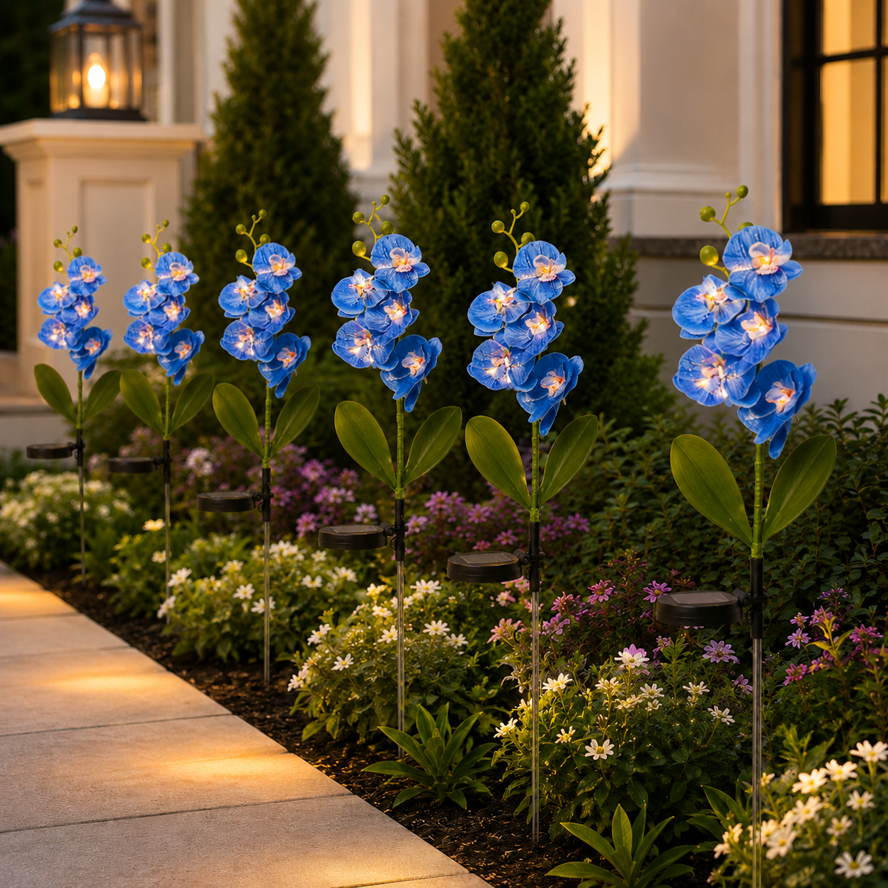 Solar Orchid Garden Stake Light for Outdoor Decor