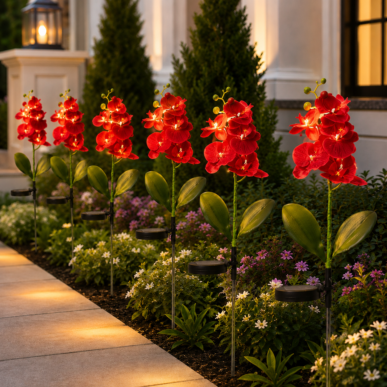 Solar Orchid Garden Stake Light for Outdoor Decor