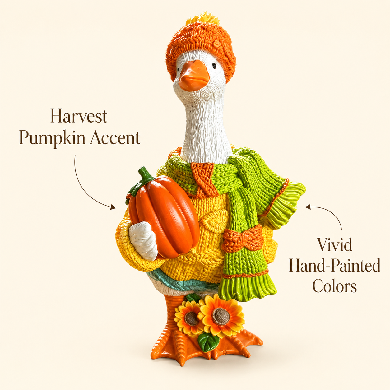 Fall Goose Garden Statue for Yard Decor