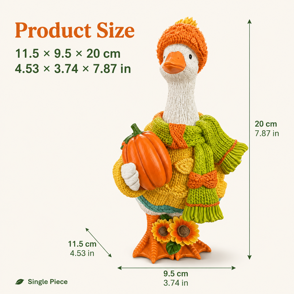 Fall Goose Garden Statue for Yard Decor