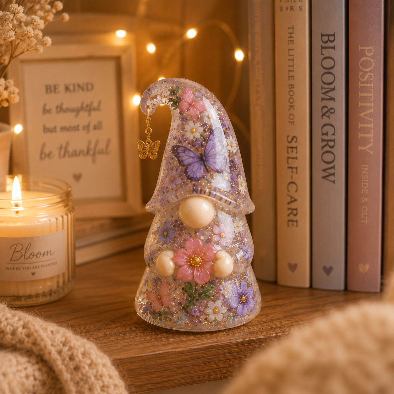 Emotional Support Gnome Collection, Keep Blooming Inspirational Gift for Women
