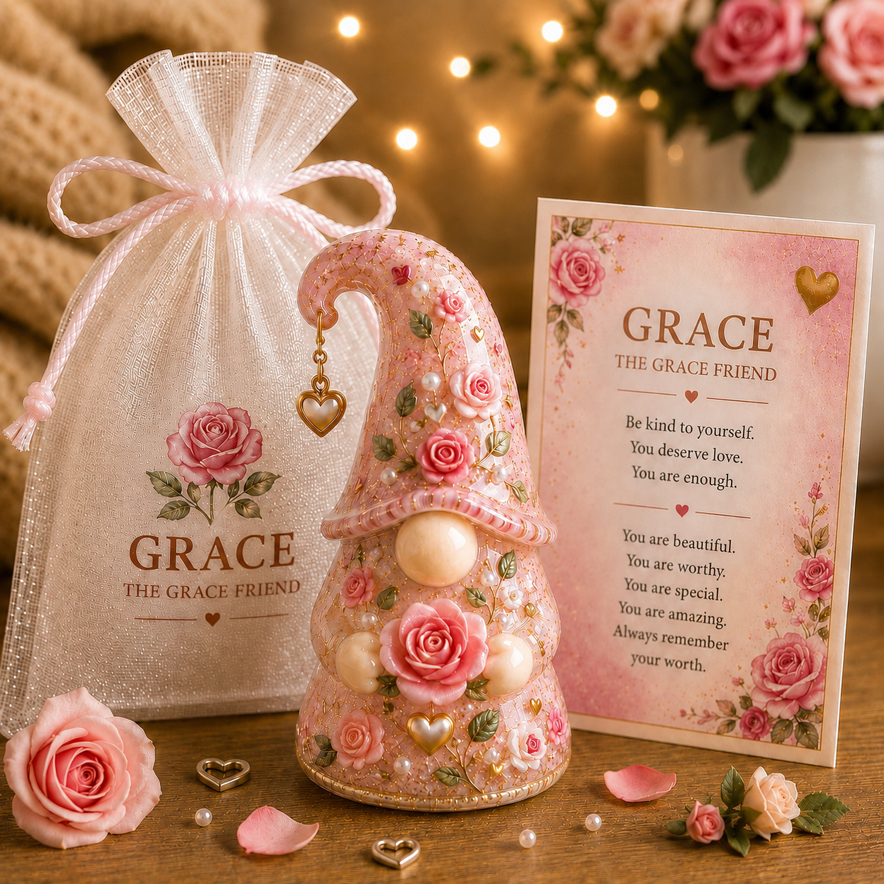 Emotional Support Gnome Collection, Keep Blooming Inspirational Gift for Women