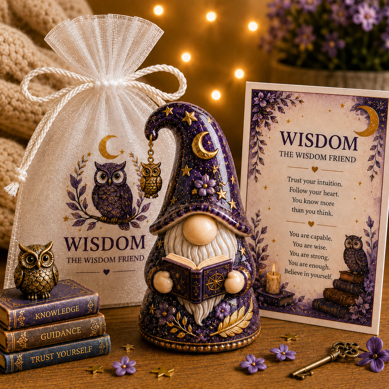 Emotional Support Gnome Collection, Keep Blooming Inspirational Gift for Women