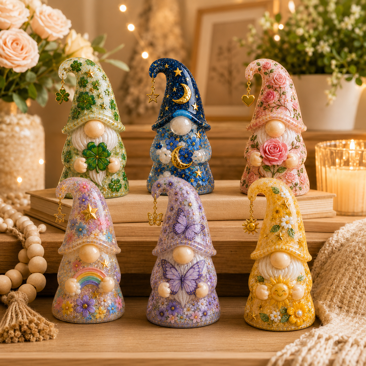 Emotional Support Gnome Collection, Keep Blooming Inspirational Gift for Women