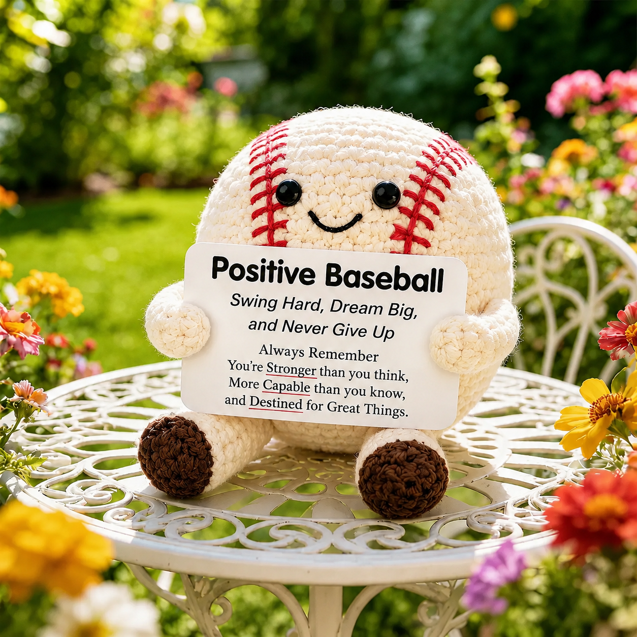 Positive Sports Plush with Encouragement Sign