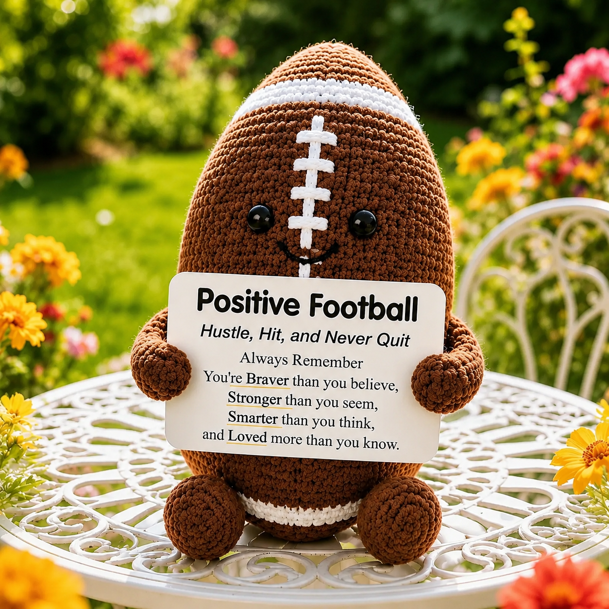 Positive Sports Plush with Encouragement Sign