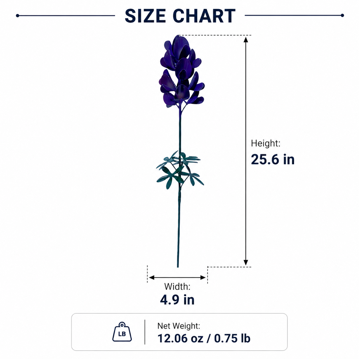 Purple Metal Flower Garden Stake