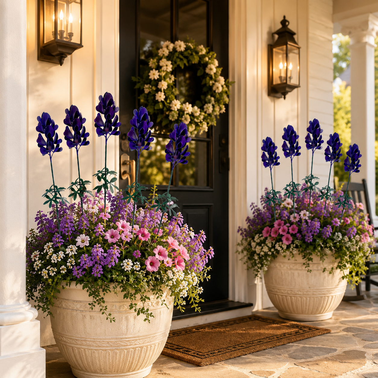 Purple Metal Flower Garden Stake
